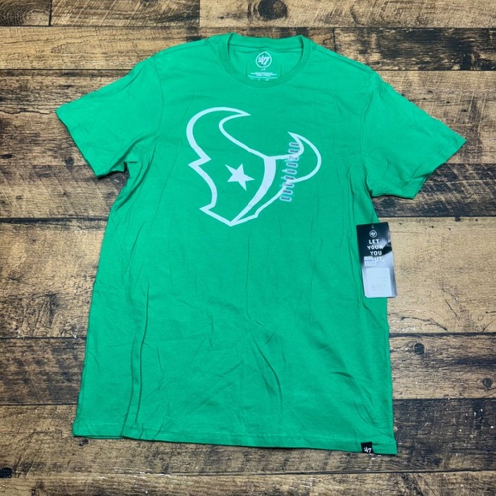 47 Brand Houston Texans‎ NFL T-Shirt Football Graphic Tee Green Small
